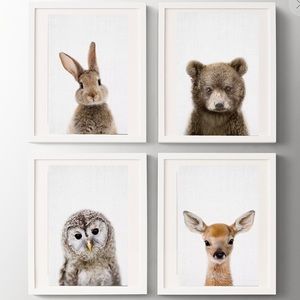 Woodland Animal Nursery Prints - 6 pack